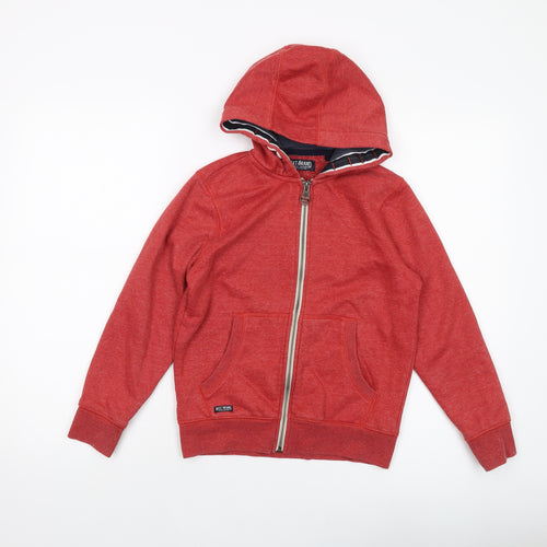Niek Boys Red Cotton Full Zip Hoodie Size 9 Years Zip
