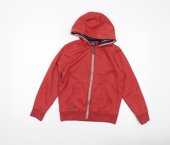 Niek Boys Red Cotton Full Zip Hoodie Size 9 Years Zip