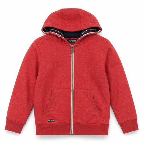 Niek Boys Red Cotton Full Zip Hoodie Size 9 Years Zip