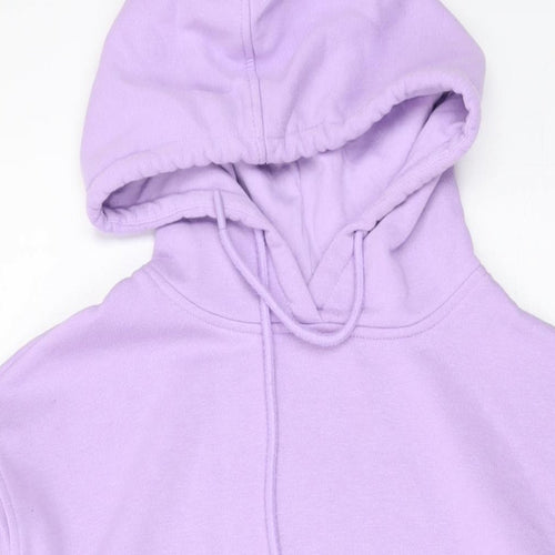 New Look Womens Purple Cotton Pullover Hoodie Size S Pullover
