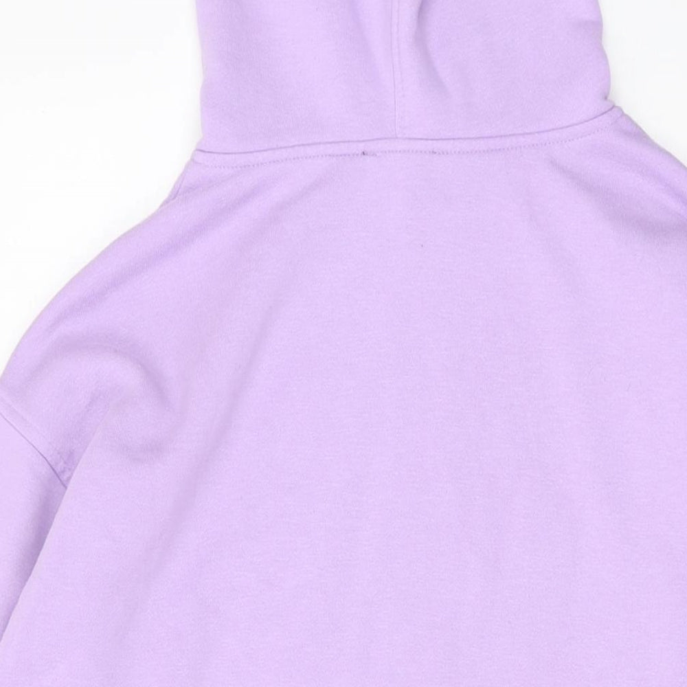 New Look Womens Purple Cotton Pullover Hoodie Size S Pullover