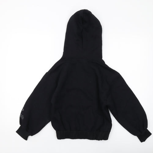 Zara Girls Black Cotton Pullover Hoodie Size 9 Years Pullover - Mickey Mouse