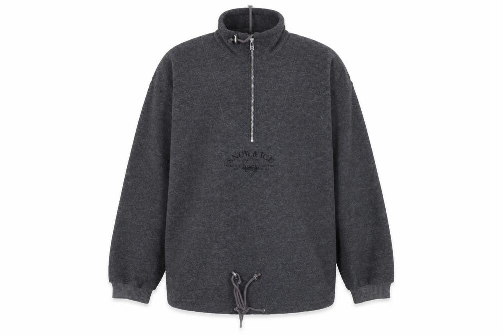 Front view of Vittorio Rossi men’s grey polyester pullover sweatshirt, size M