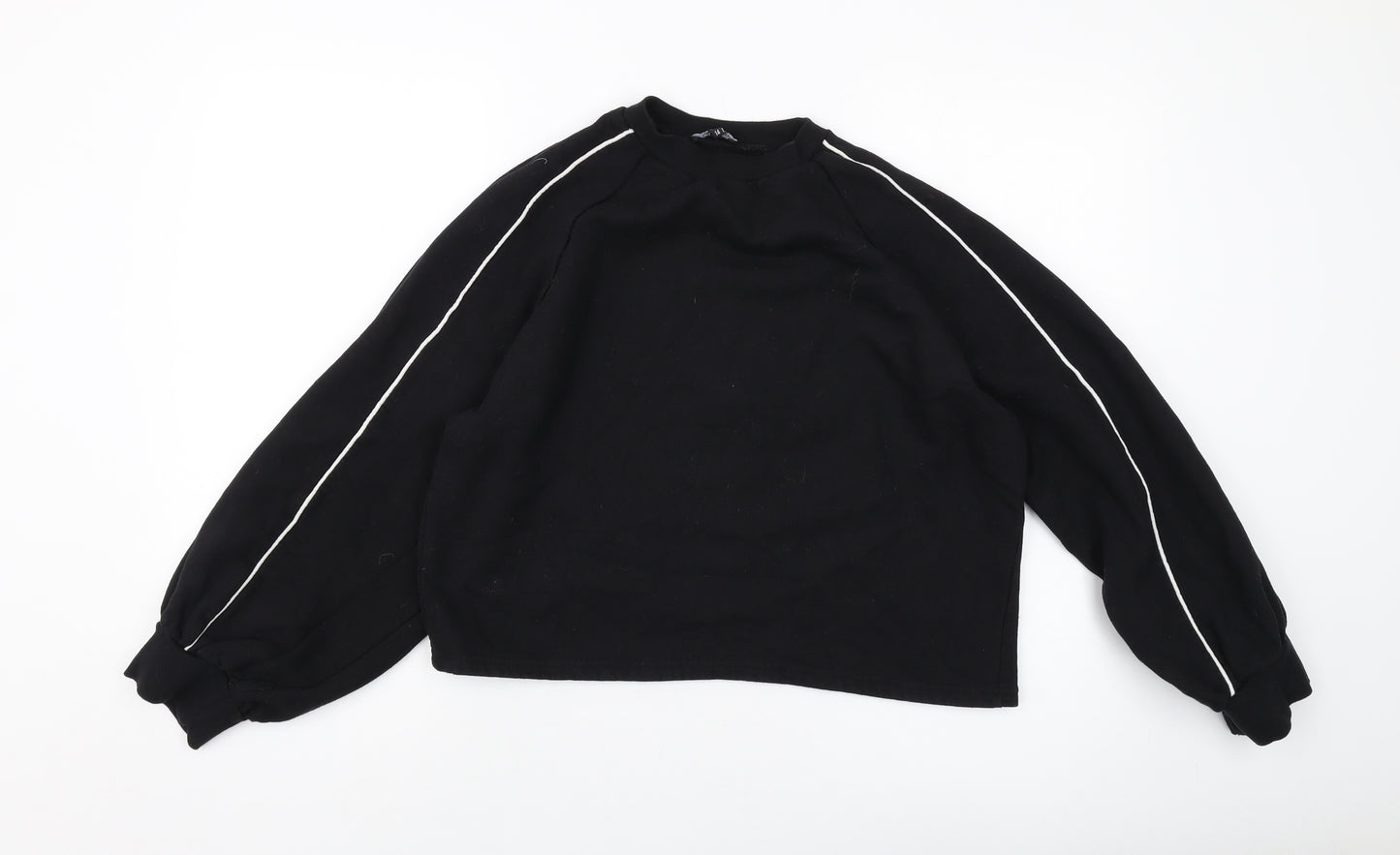 Boohoo Womens Black Polyester Pullover Sweatshirt Size 14 Pullover
