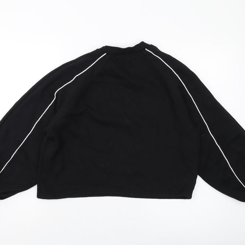 Boohoo Womens Black Polyester Pullover Sweatshirt Size 14 Pullover