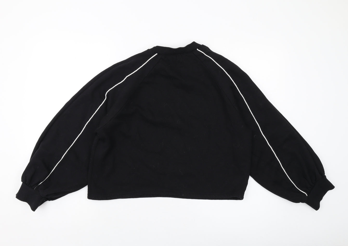 Boohoo Womens Black Polyester Pullover Sweatshirt Size 14 Pullover
