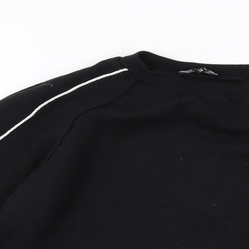 Boohoo Womens Black Polyester Pullover Sweatshirt Size 14 Pullover