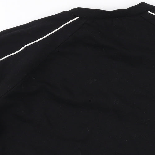 Boohoo Womens Black Polyester Pullover Sweatshirt Size 14 Pullover