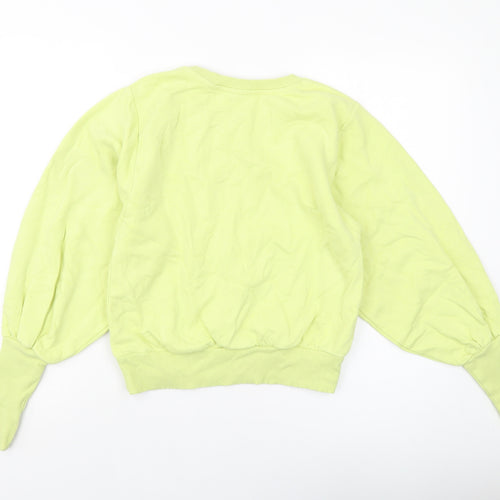 Zara Womens Green Cotton Pullover Sweatshirt Size S Pullover