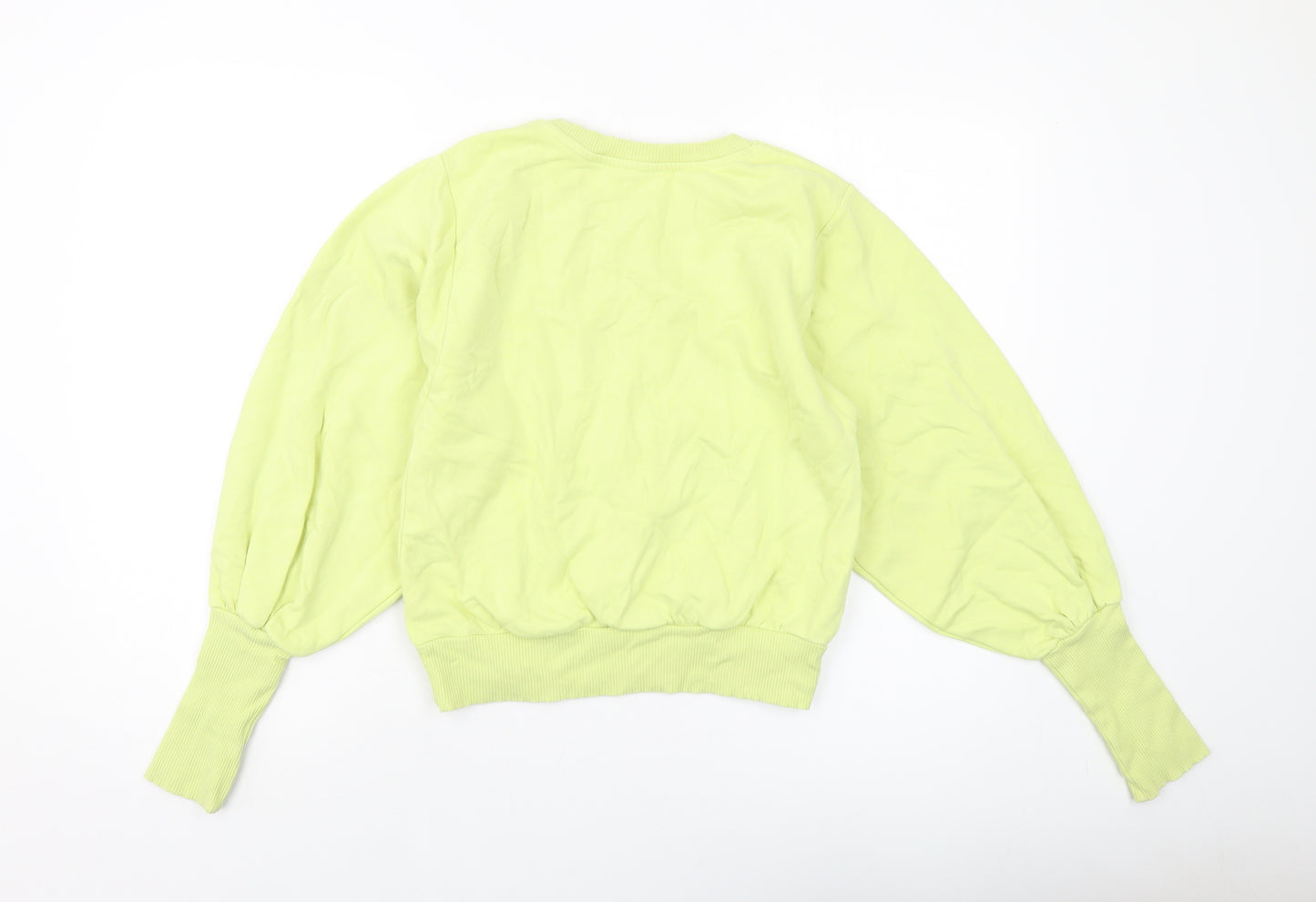 Zara Womens Green Cotton Pullover Sweatshirt Size S Pullover