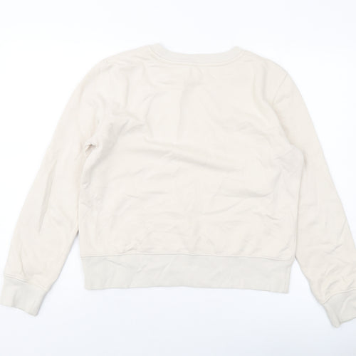 Zara Womens Beige Cotton Pullover Hoodie Size S Pullover