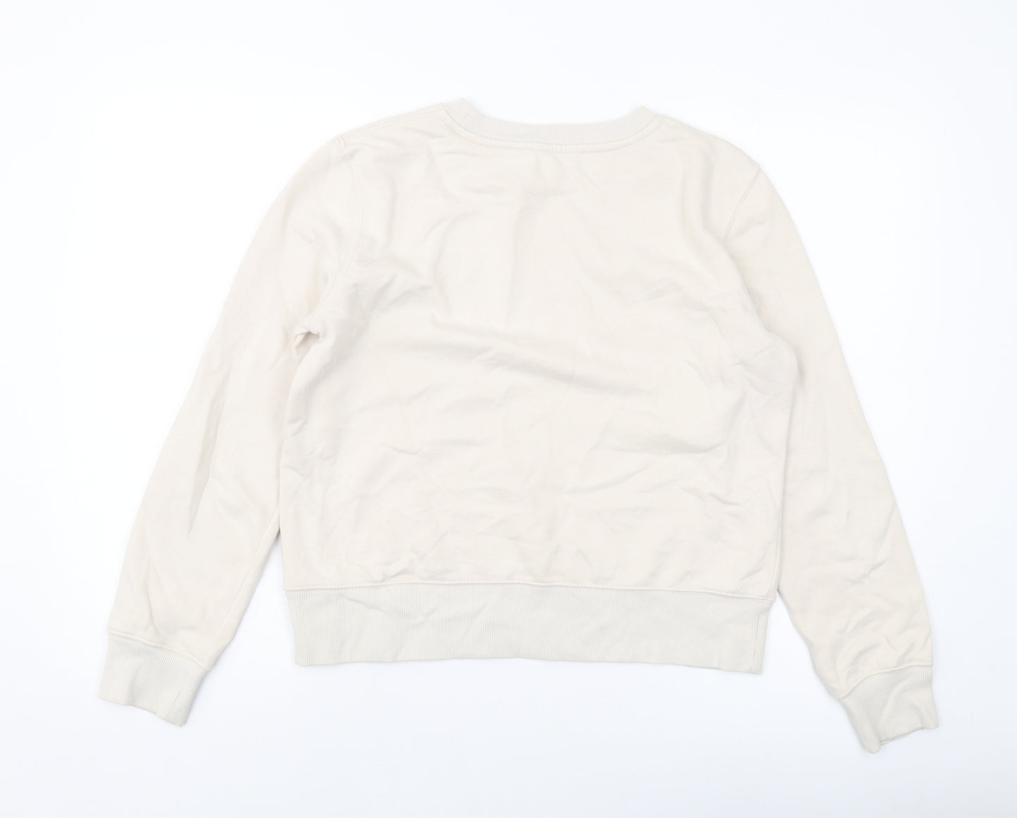 Zara Womens Beige Cotton Pullover Hoodie Size S Pullover