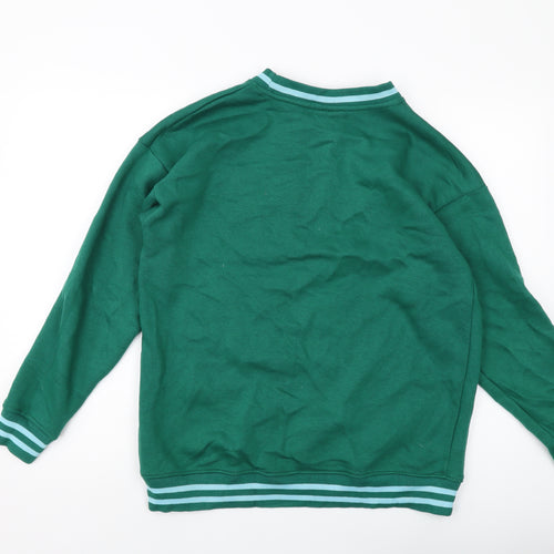 Daisy Street Womens Green Cotton Pullover Sweatshirt Size 8 Pullover