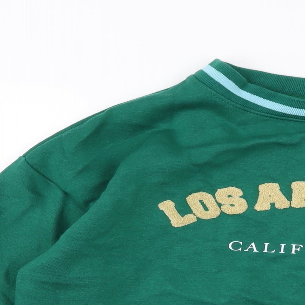 Daisy Street Womens Green Cotton Pullover Sweatshirt Size 8 Pullover