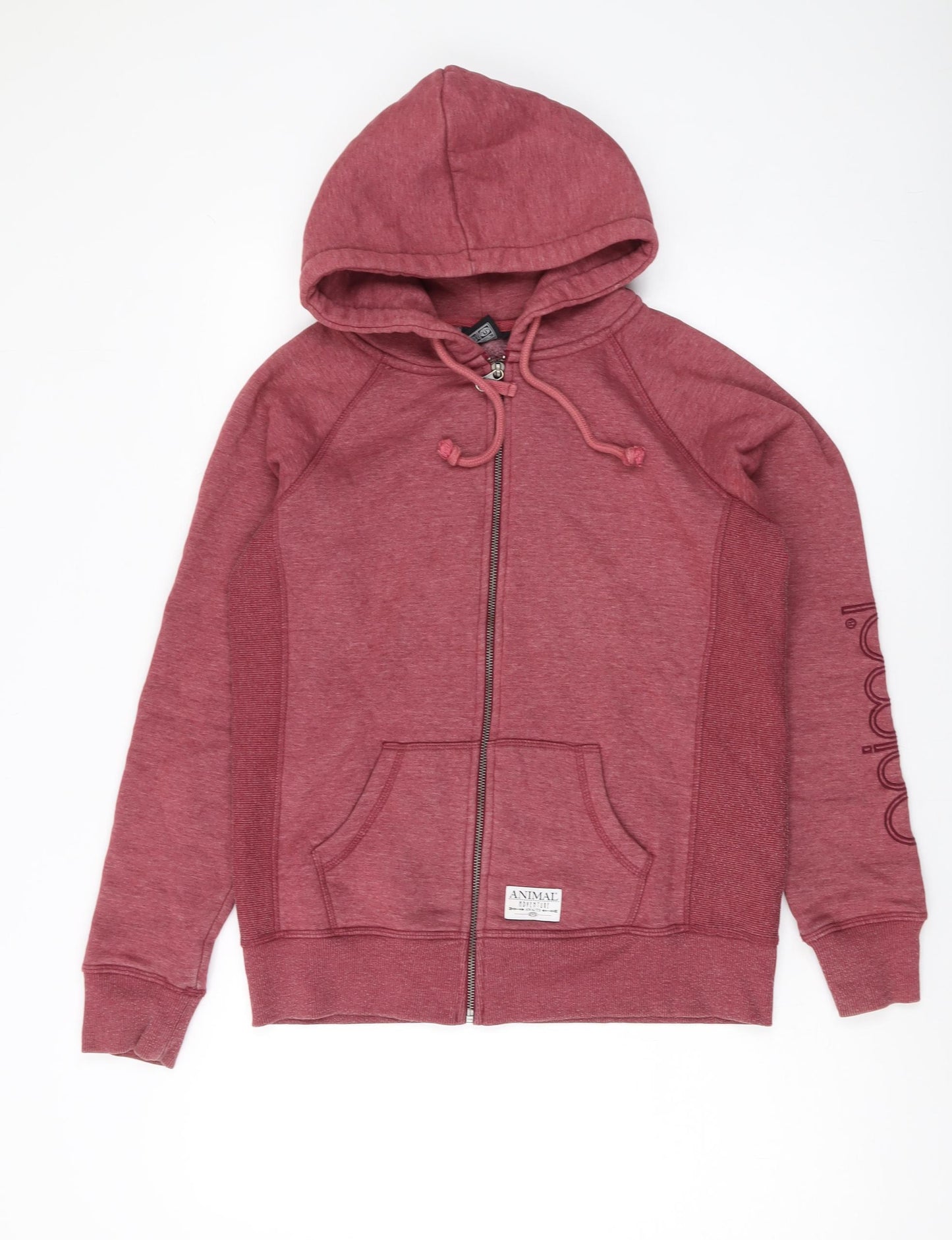 Animal Womens Red Cotton Full Zip Hoodie Size 12 Zip