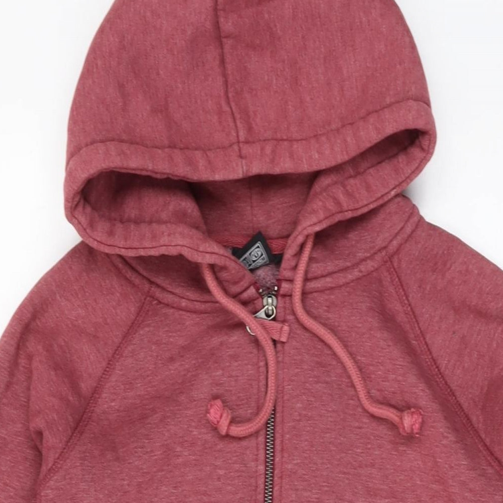 Animal Womens Red Cotton Full Zip Hoodie Size 12 Zip