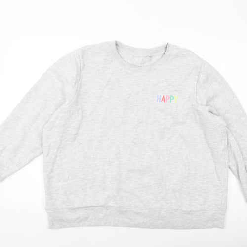 Marks and Spencer Womens Grey Cotton Pullover Sweatshirt Size 22 Pullover