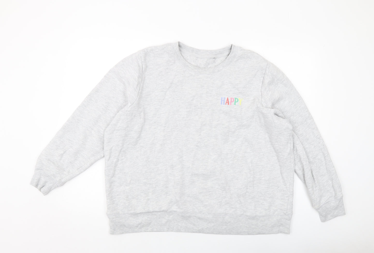 Marks and Spencer Womens Grey Cotton Pullover Sweatshirt Size 22 Pullover