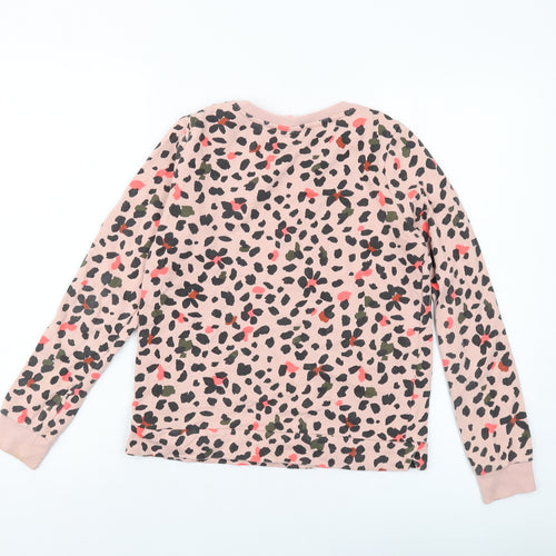 HEMA Girls Pink Animal Print Cotton Pullover Sweatshirt Size 13-14 Years Pullover