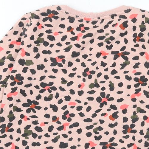 HEMA Girls Pink Animal Print Cotton Pullover Sweatshirt Size 13-14 Years Pullover
