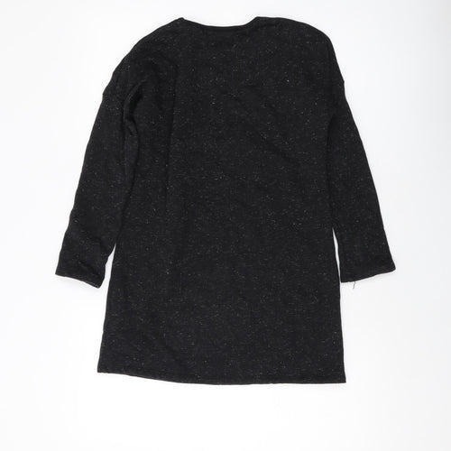 Marks and Spencer Girls Black Cotton Pullover Sweatshirt Size 9-10 Years Pullover