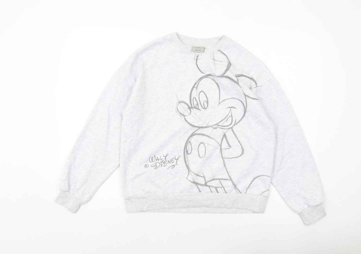 Disney Womens Grey Cotton Pullover Sweatshirt Size 6 Pullover - Mickey Mouse