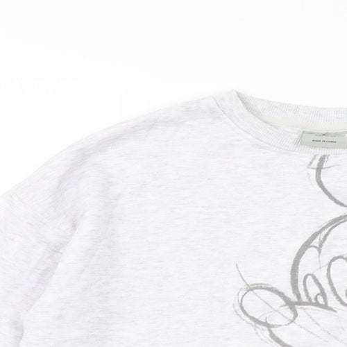 Disney Womens Grey Cotton Pullover Sweatshirt Size 6 Pullover - Mickey Mouse