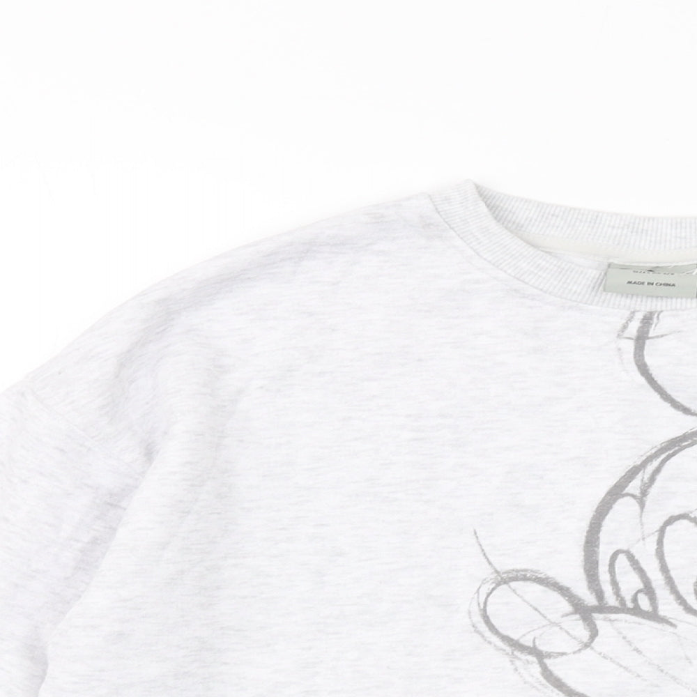 Disney Womens Grey Cotton Pullover Sweatshirt Size 6 Pullover - Mickey Mouse