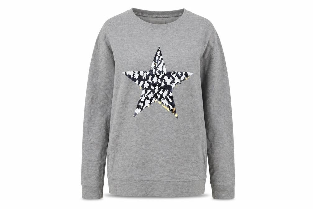 Front view of Next women’s grey cotton pullover sweatshirt, size XS, pullover