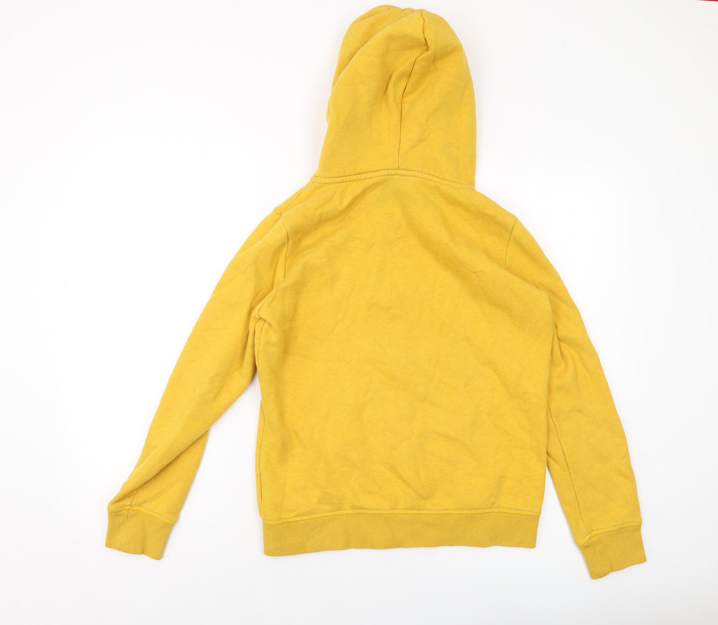 Superdry Womens Yellow Cotton Full Zip Hoodie Size 12 Zip
