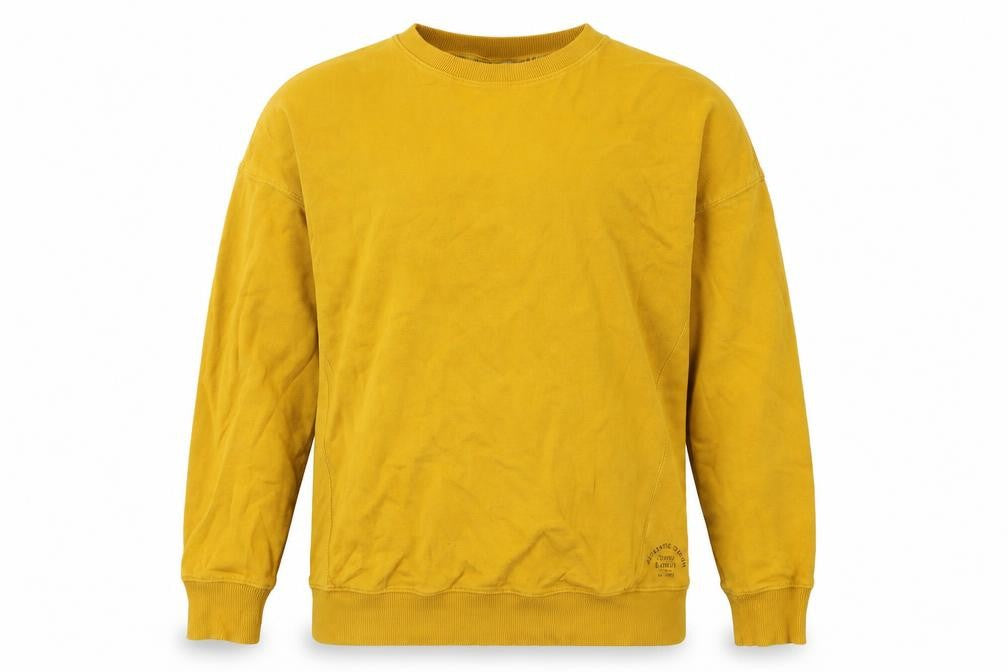 Front view of Next women’s yellow cotton pullover sweatshirt, size M, pullover