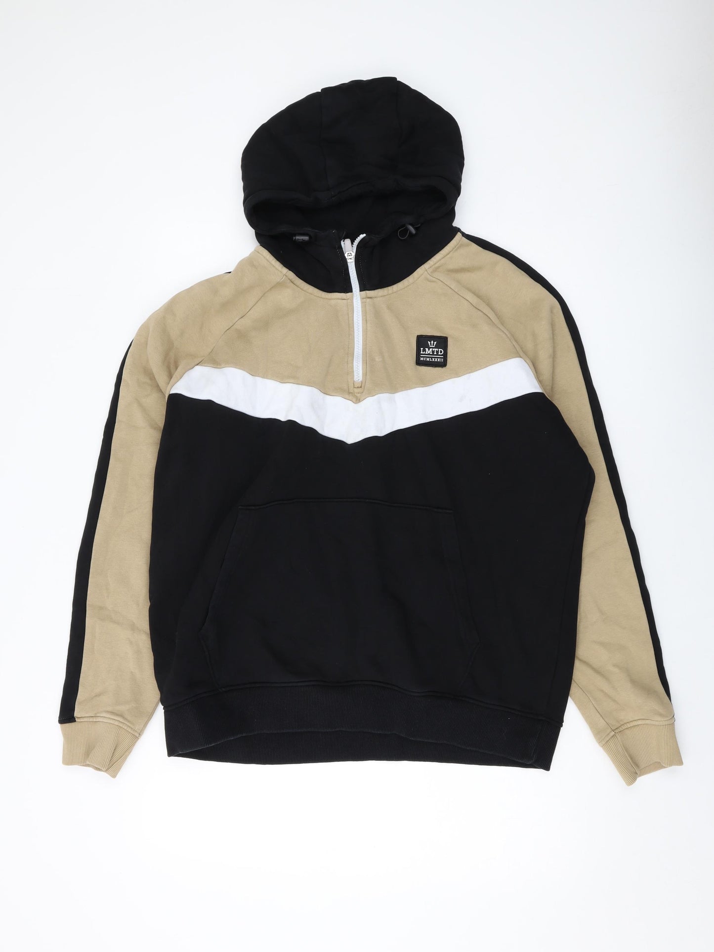 NEXT Mens Black Cotton Pullover Hoodie Size L