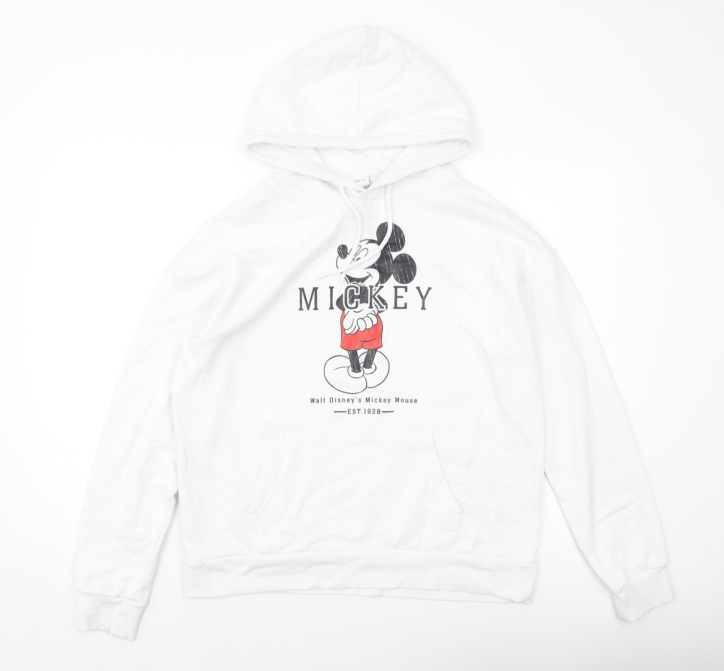 Disney Womens White Cotton Pullover Hoodie Size S Pullover