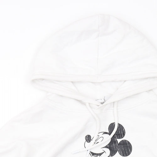 Disney Womens White Cotton Pullover Hoodie Size S Pullover