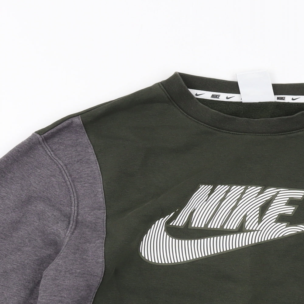 Nike Mens Green Cotton Pullover Sweatshirt Size S
