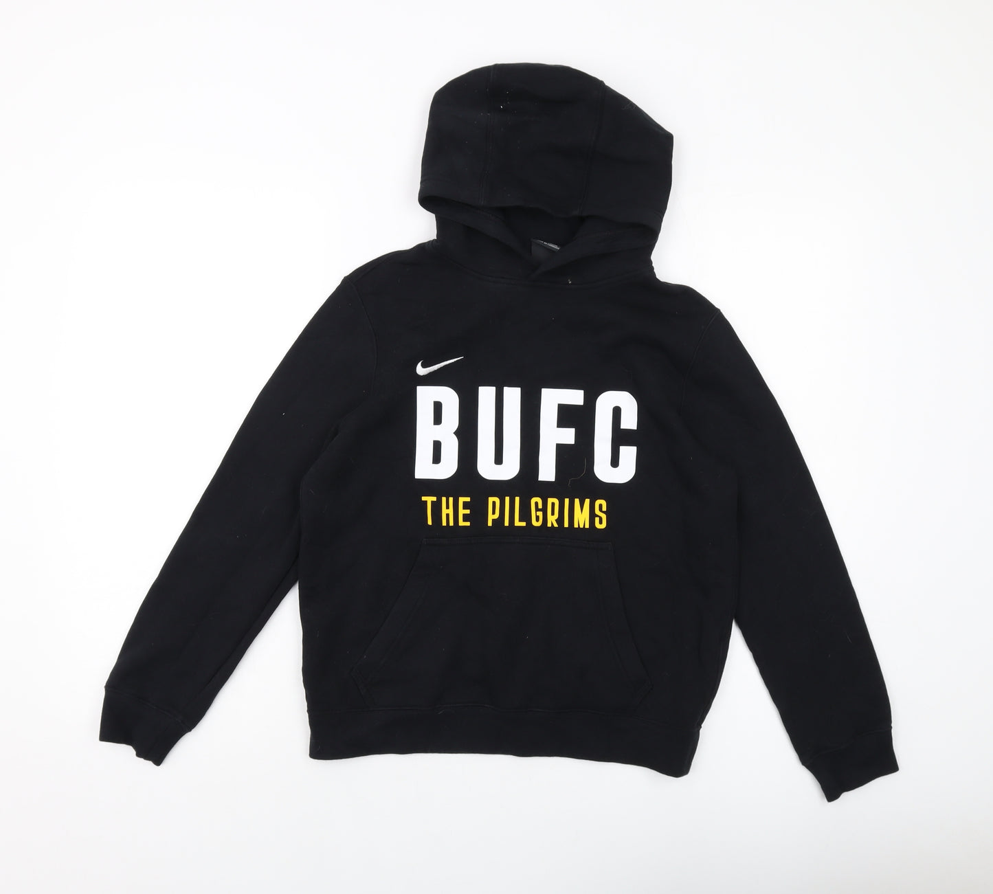 Nike Boys Black Cotton Pullover Hoodie Size 11-12 Years Pullover