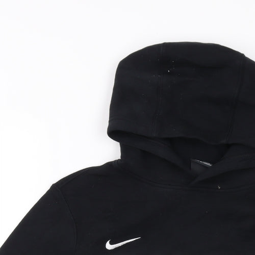 Nike Boys Black Cotton Pullover Hoodie Size 11-12 Years Pullover