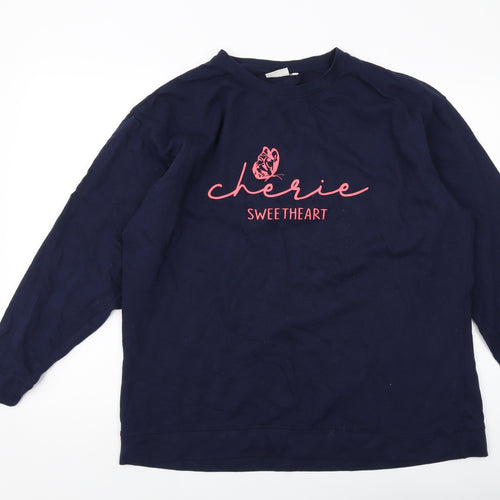 9th Avenue Womens Blue Cotton Pullover Sweatshirt Size XL Pullover