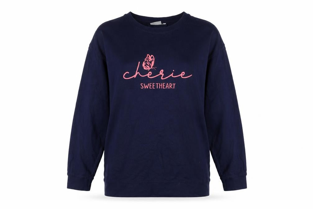 Front view of 9th Avenue women’s blue cotton pullover sweatshirt, size XL, pullover