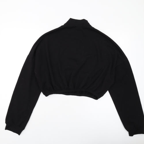 Missguided Womens Black Polyester Pullover Sweatshirt Size 12 Zip