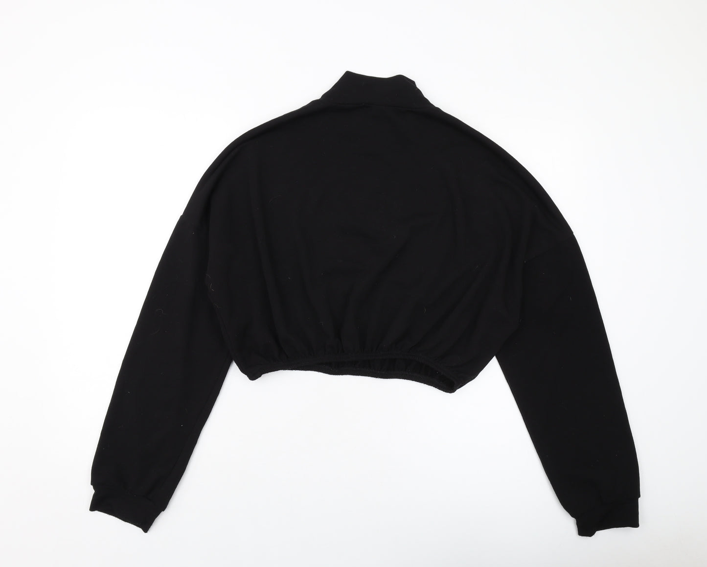 Missguided Womens Black Polyester Pullover Sweatshirt Size 12 Zip