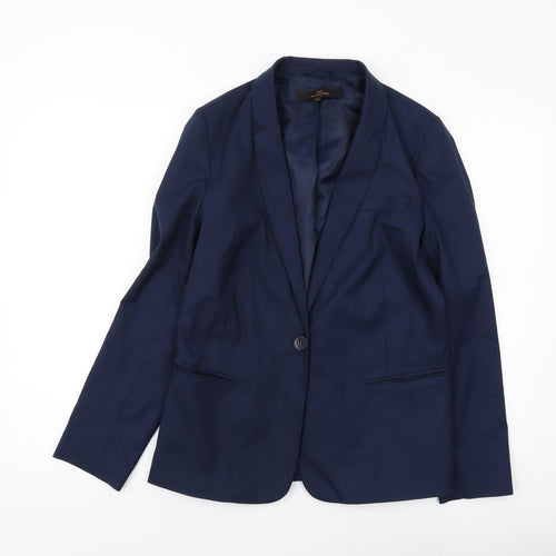 NEXT Womens Blue Jacket Size 10 Button