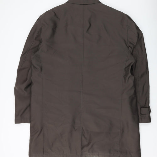 Autograph Mens Green Overcoat Coat Size L Button