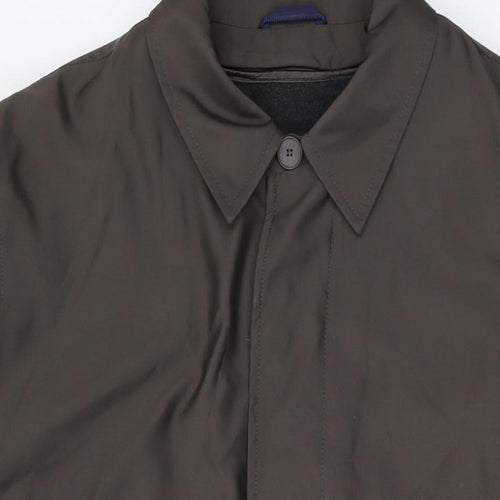 Autograph Mens Green Overcoat Coat Size L Button