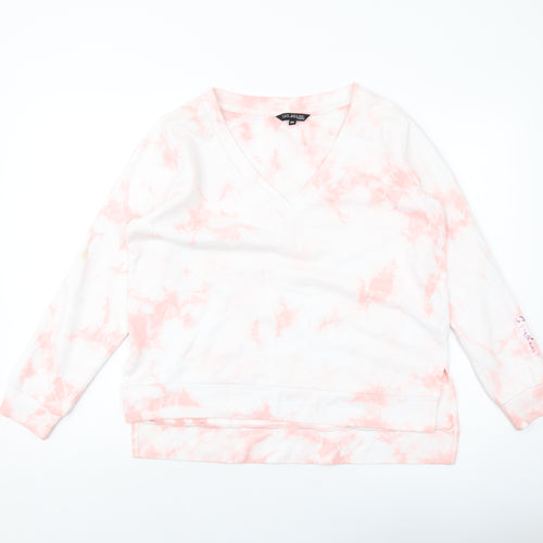 Top Secret Womens Pink Geometric Cotton Pullover Sweatshirt Size 10 Pullover
