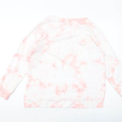 Top Secret Womens Pink Geometric Cotton Pullover Sweatshirt Size 10 Pullover