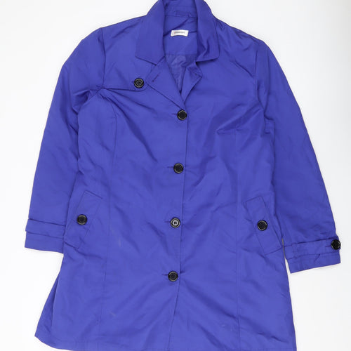 Damart Womens Blue Overcoat Coat Size 16 Button