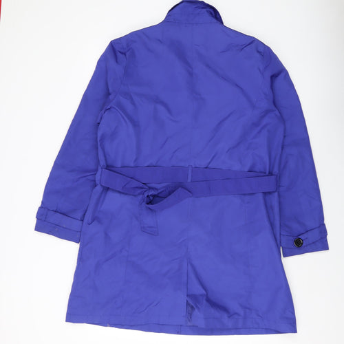 Damart Womens Blue Overcoat Coat Size 16 Button