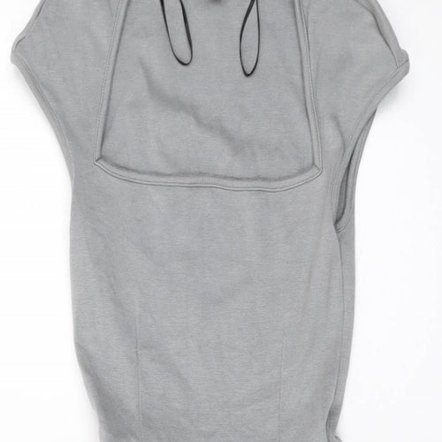 H&M Womens Grey Viscose Mini Size 2XS Square Neck Pullover