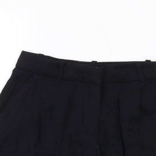 H&M Womens Black Vinyl Paperbag Shorts Size 10 L9 in Regular Hook & Eye